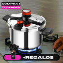 [Llevá 2 Pagá 1] Olla a Presión Supor de 3 Capas de Acero Inoxidable con Manijas de Goma | Seguridad Total para tu Cocina + Kit de Utensilios de Cocina