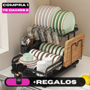 Escurridor 3 en 1 de Acero Inoxidable Multifuncional con Asas Plegables y Base Antideslizante + REGALO: Kit de Utensilios de Cocina